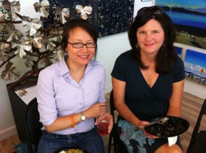Julie Pham and Kristi Heim at Alki Arts Julie Pham and Kristi Heim at Alki Arts