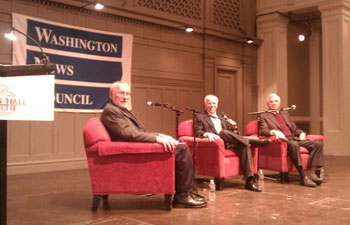 Mike Fancher, Tom Rosenstiel and Bill Kovach discuss citizen journalism at Seattle's Town Hall Mike Fancher, Tom Rosenstiel and Bill Kovach discuss citizen journalism at Seattle's Town Hall