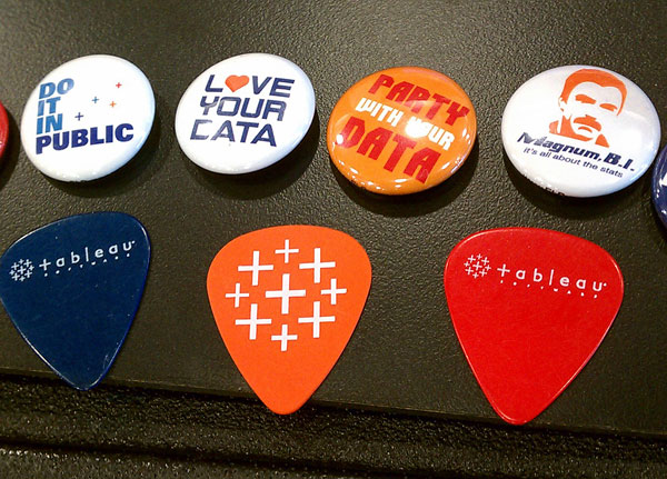 Tableau buttons and picks at Seattle Interactive Conference Tableau buttons and picks at Seattle Interactive Conference