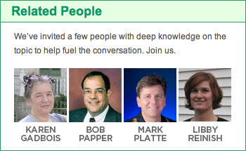 Related people Value of TV News forum Karen Gadbois Bob Papper Mark Platte Libby Reinish